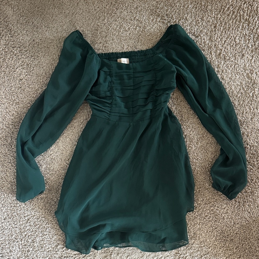 Altar'd State Forest Green Long Sleeve Dress